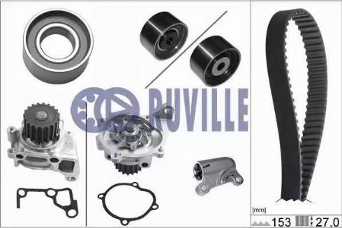 Ruville 57034711 - Водяной насос + комплект зубчатого ремня ГРМ unicars.by