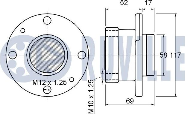 Ruville 220306 - Комплект подшипника ступицы колеса unicars.by