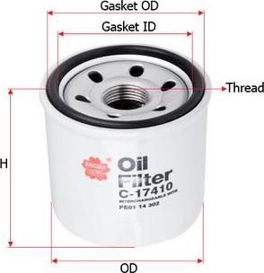 SAKURA Automotive C-17410 - Масляный фильтр unicars.by