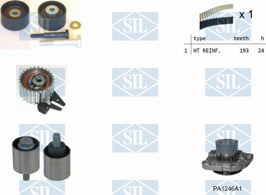 Saleri SIL K7PA1246A1 - Водяной насос + комплект зубчатого ремня ГРМ unicars.by