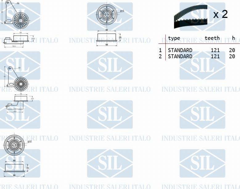 Saleri SIL TK1084 - Комплект зубчатого ремня ГРМ unicars.by