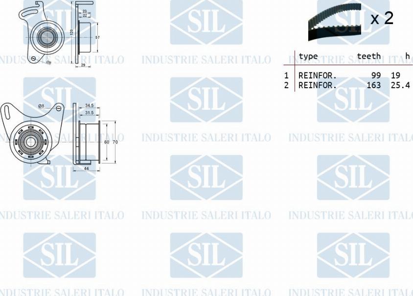 Saleri SIL TK1039 - Комплект зубчатого ремня ГРМ unicars.by