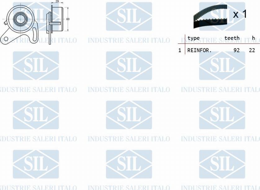 Saleri SIL TK1316 - Комплект зубчатого ремня ГРМ unicars.by