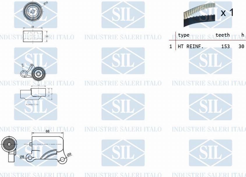 Saleri SIL TK1289 - Комплект зубчатого ремня ГРМ unicars.by