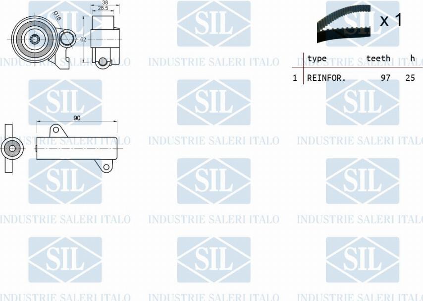 Saleri SIL TK1271 - Комплект зубчатого ремня ГРМ unicars.by