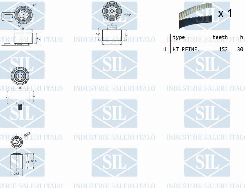 Saleri SIL TK1273 - Комплект зубчатого ремня ГРМ unicars.by