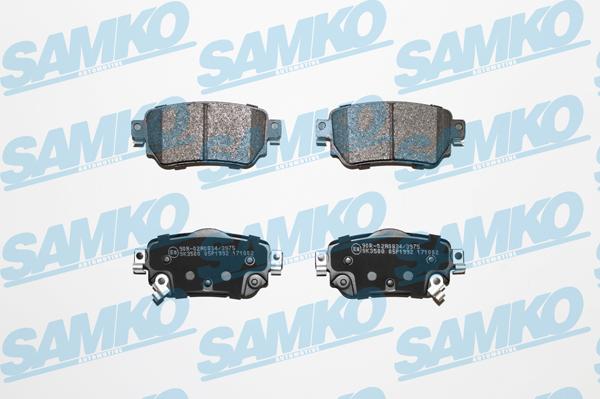 Samko 5SP1992 - Тормозные колодки, дисковые, комплект unicars.by