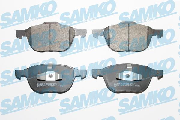 Samko 5SP1190 - Тормозные колодки, дисковые, комплект unicars.by