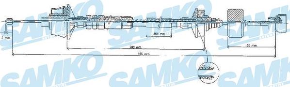 Samko C0537C - Трос, управление сцеплением unicars.by