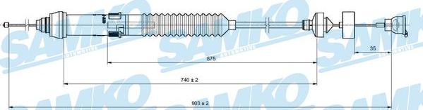 Samko C0018C - Трос, управление сцеплением unicars.by