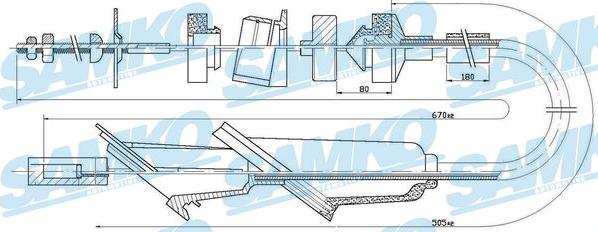 Samko C0020C - Трос, управление сцеплением unicars.by