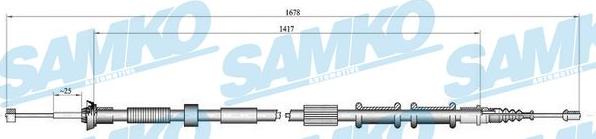 Samko C0181B - Тросик, cтояночный тормоз unicars.by