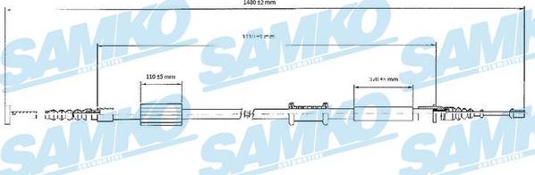 Samko C0208B - Тросик, cтояночный тормоз unicars.by