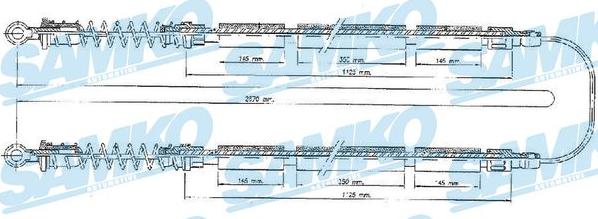 Samko C0203B - Тросик, cтояночный тормоз unicars.by