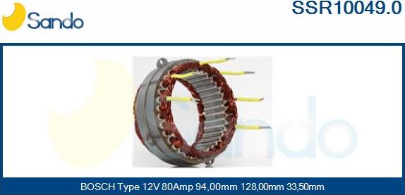 Sando SSR10049.0 - Статор, генератор unicars.by