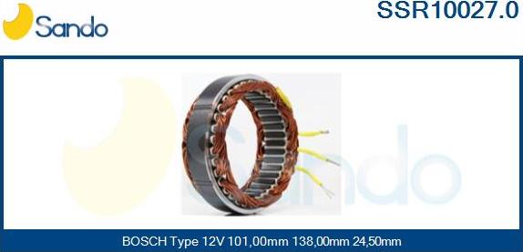 Sando SSR10027.0 - Статор, генератор unicars.by