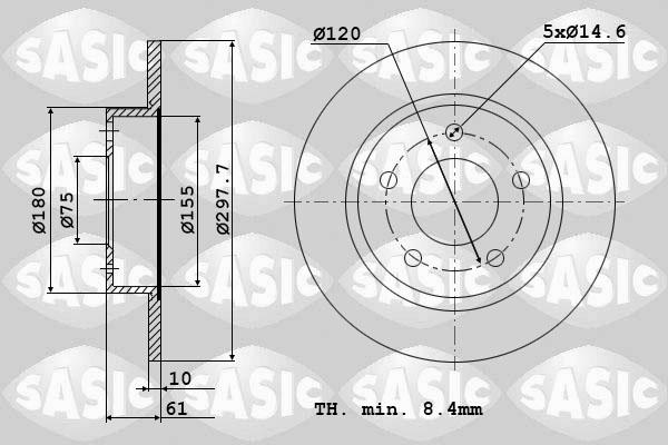 Sasic 9004498J - Тормозной диск unicars.by