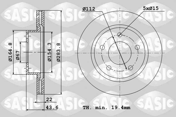 Sasic 9004405J - Тормозной диск unicars.by