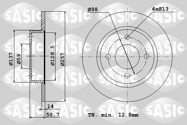 Sasic 9004439J - Тормозной диск unicars.by