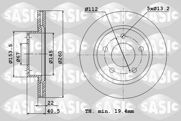 Sasic 9004558J - Тормозной диск unicars.by