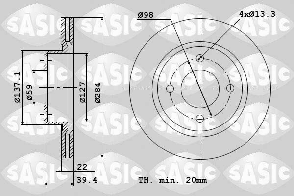 Sasic 9004815J - Тормозной диск unicars.by