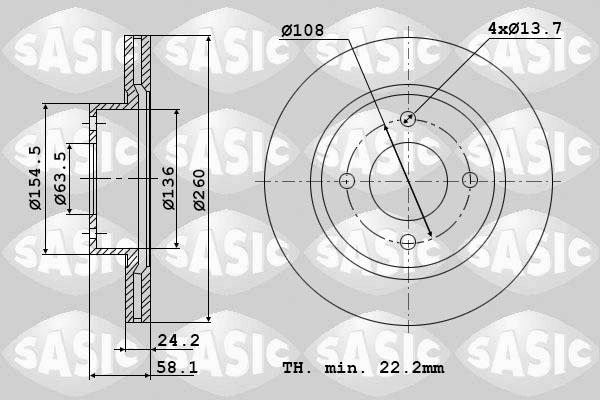 Sasic 9004359J - Тормозной диск unicars.by