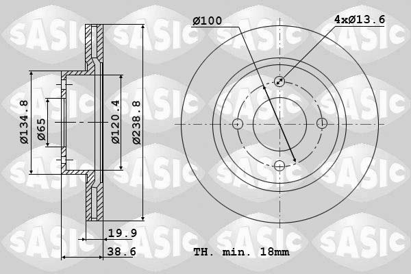 Sasic 9004219J - Тормозной диск unicars.by