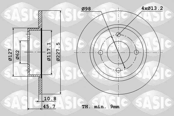 Sasic 9004220J - Тормозной диск unicars.by