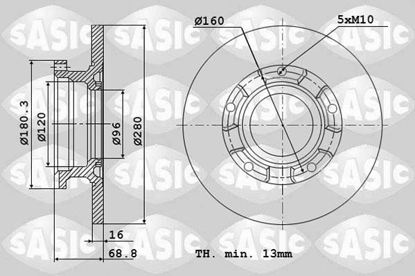 Sasic 6106145 - Тормозной диск unicars.by