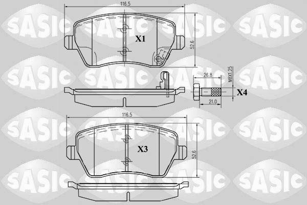 Sasic 6214011 - Тормозные колодки, дисковые, комплект unicars.by