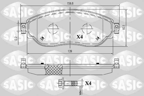 Sasic 6214038 - Тормозные колодки, дисковые, комплект unicars.by