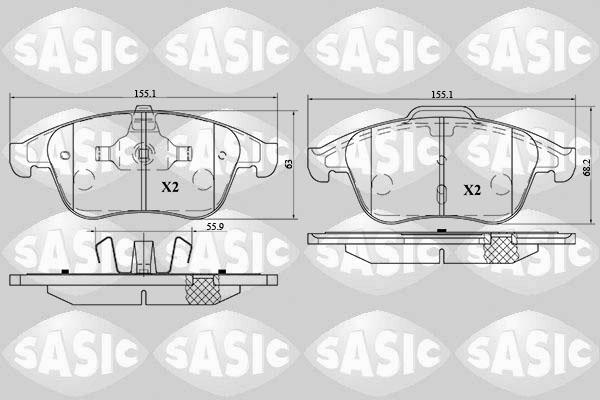 Sasic 6214026 - Тормозные колодки, дисковые, комплект unicars.by