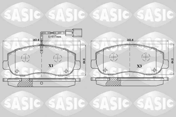 Sasic 6214022 - Тормозные колодки, дисковые, комплект unicars.by