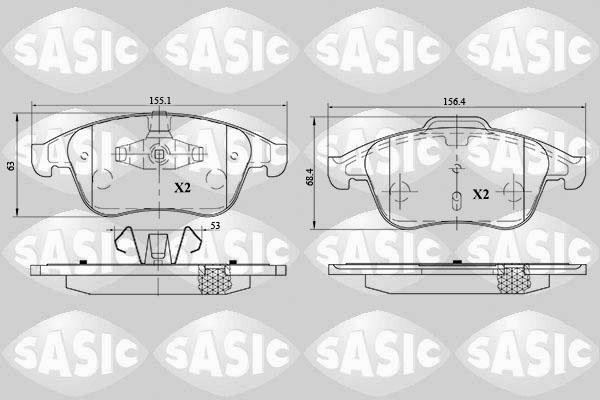 Sasic 6214027 - Тормозные колодки, дисковые, комплект unicars.by