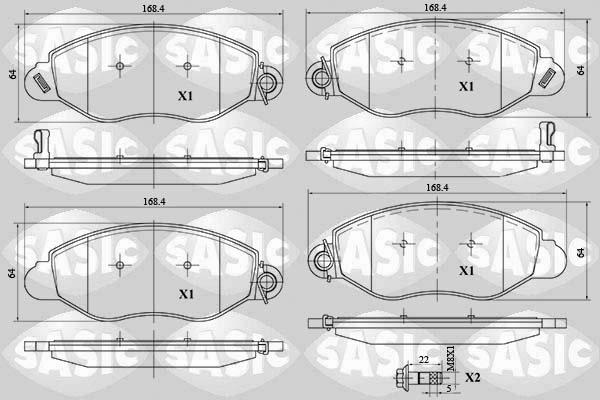 Sasic 6216058 - Тормозные колодки, дисковые, комплект unicars.by