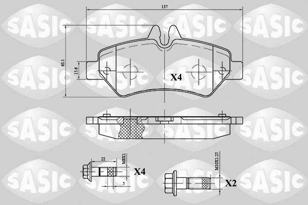 Sasic 6216060 - Тормозные колодки, дисковые, комплект unicars.by