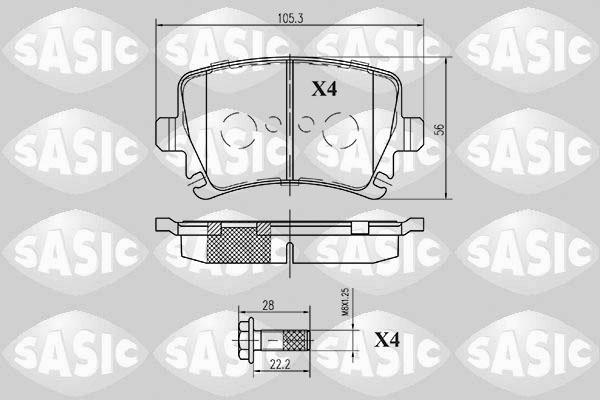 Sasic 6216003 - Тормозные колодки, дисковые, комплект unicars.by