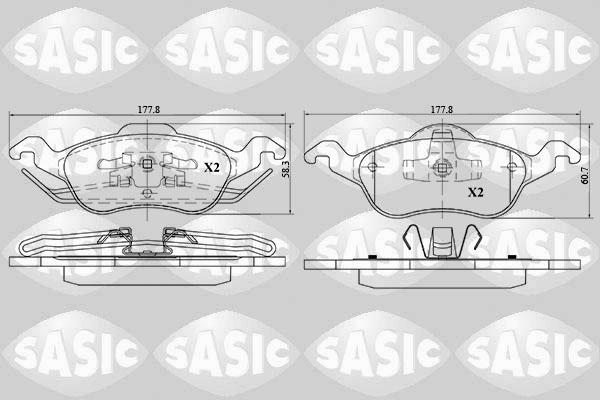 Sasic 6216018 - Тормозные колодки, дисковые, комплект unicars.by