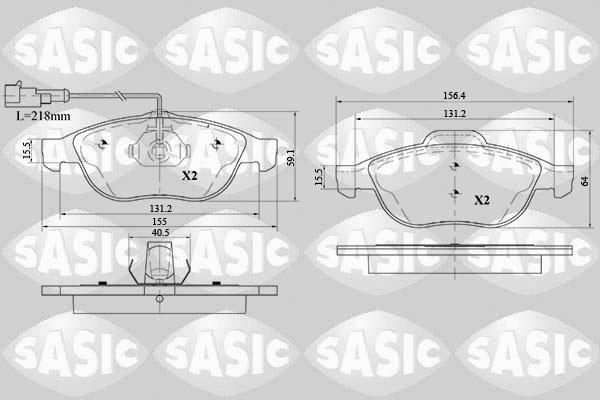 Sasic 6216089 - Тормозные колодки, дисковые, комплект unicars.by