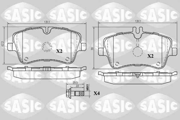 Sasic 6216031 - Тормозные колодки, дисковые, комплект unicars.by