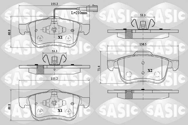 Sasic 6216078 - Тормозные колодки, дисковые, комплект unicars.by