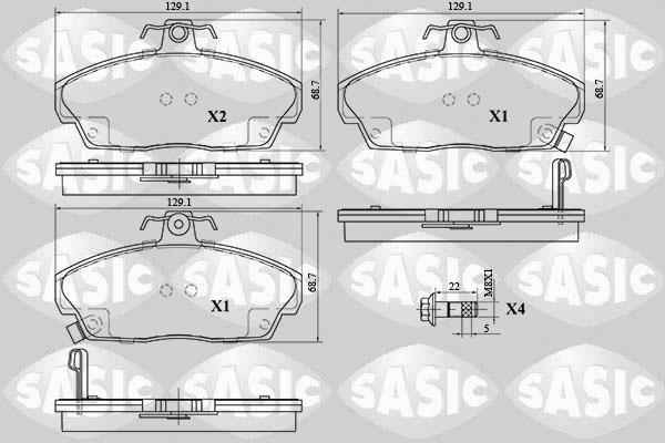 Sasic 6216073 - Тормозные колодки, дисковые, комплект unicars.by