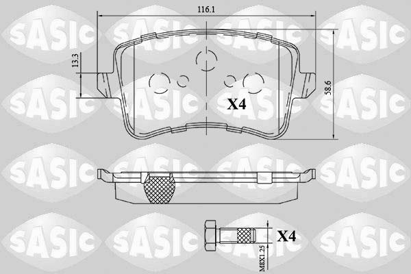 Sasic 6216159 - Тормозные колодки, дисковые, комплект unicars.by