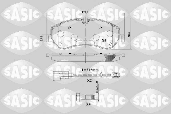 Sasic 6216155 - Тормозные колодки, дисковые, комплект unicars.by