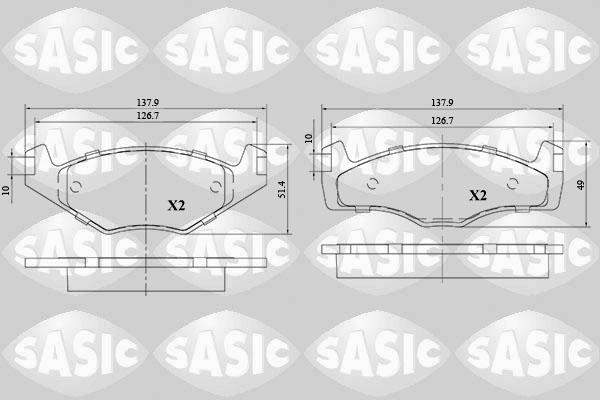 Sasic 6216102 - Тормозные колодки, дисковые, комплект unicars.by