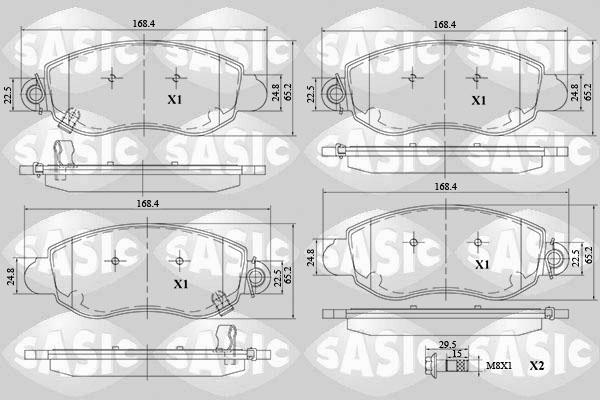 Sasic 6216112 - Тормозные колодки, дисковые, комплект unicars.by