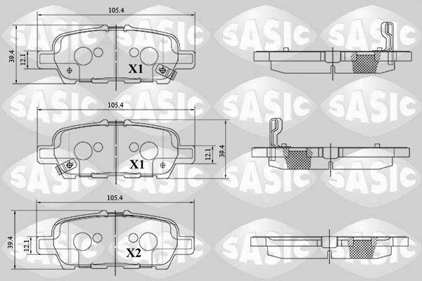 Sasic 6216181 - Тормозные колодки, дисковые, комплект unicars.by