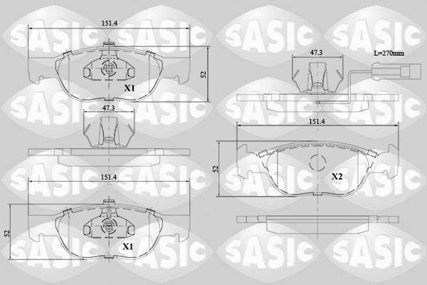 Sasic 6216134 - Тормозные колодки, дисковые, комплект unicars.by