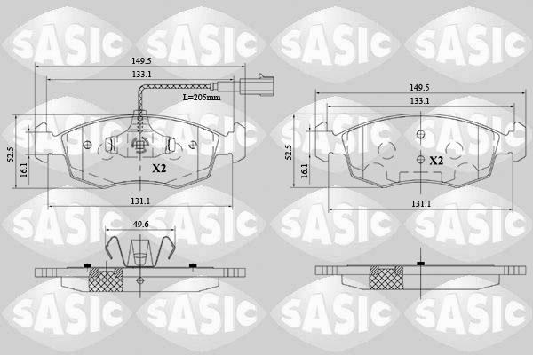 Sasic 6216171 - Тормозные колодки, дисковые, комплект unicars.by