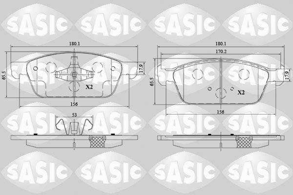 Sasic 6216178 - Тормозные колодки, дисковые, комплект unicars.by